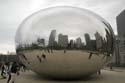 digital chicago skyline in the bean